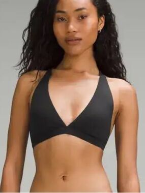 lululemon athletica Black Wundermost Ultra-Soft Nulu T-Strap Triangle Bralette
